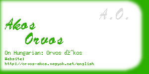 akos orvos business card